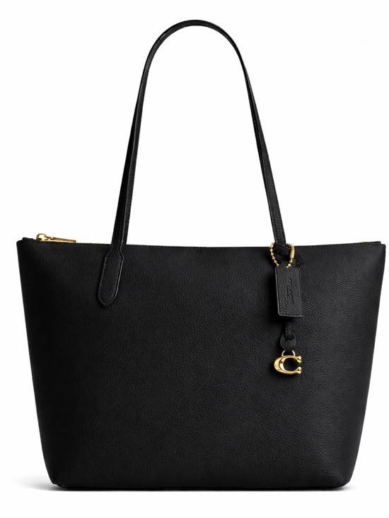 Coach Handbags - Coach Bella Black Pebbled Leather Structured Zip Tote Luxury Designer Work Bag